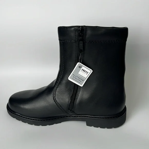 Fretz Sohle Black Leather Ankle Side Zipper Boots NWT - 8 - Picture 4 of 12